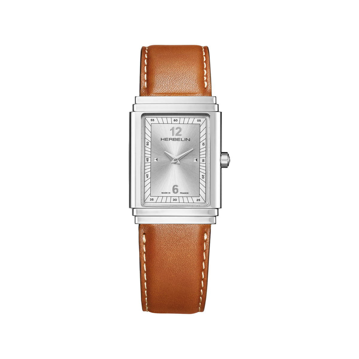 Montre MICHEL HERBELIN Art deco empire homme bracelet cuir marron