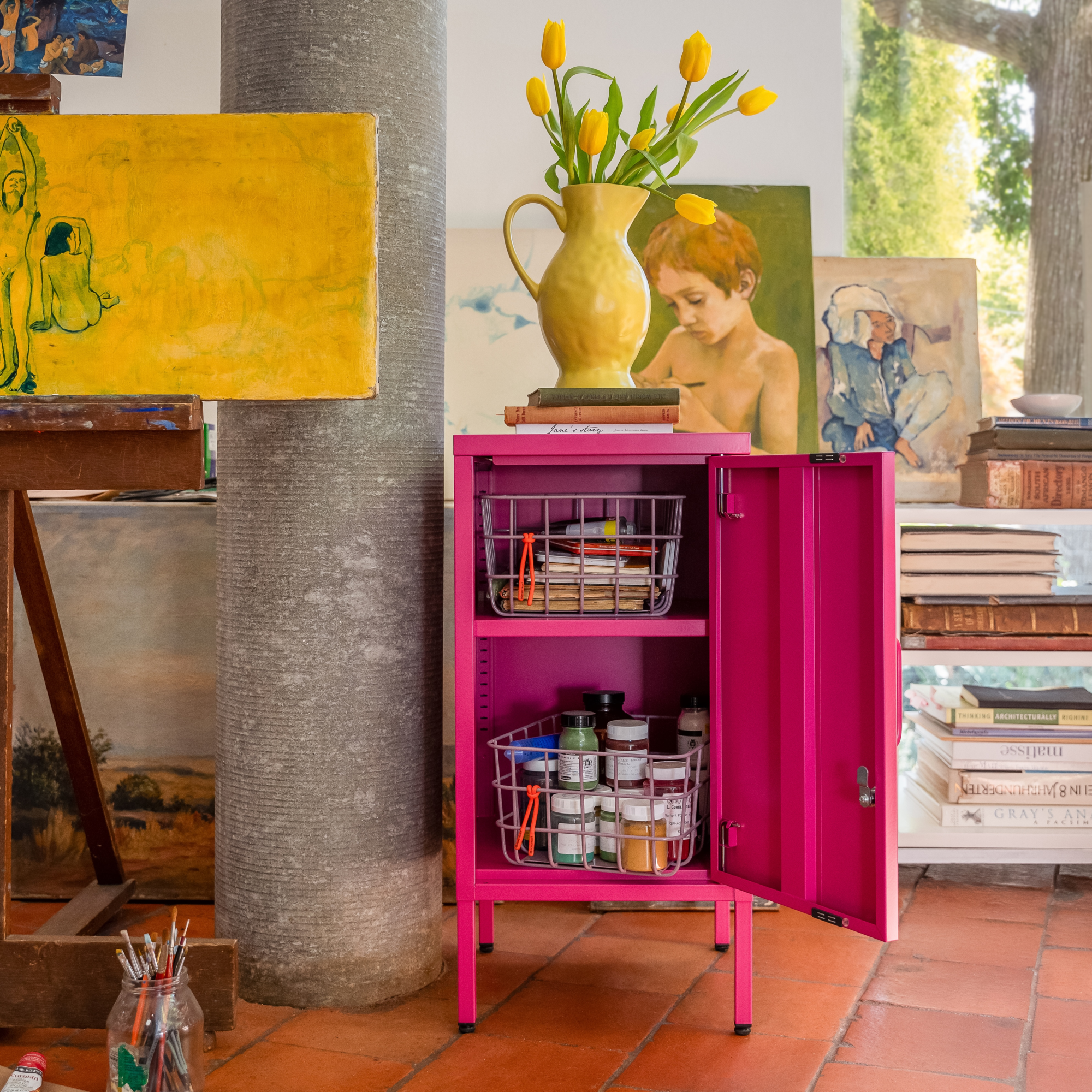 Nachtkastje Sugar Cube hot pink