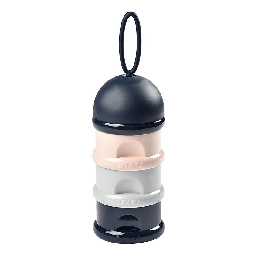 Boîte doseuse pour lait empilable - Bleu/Gris/Rose - Ecru