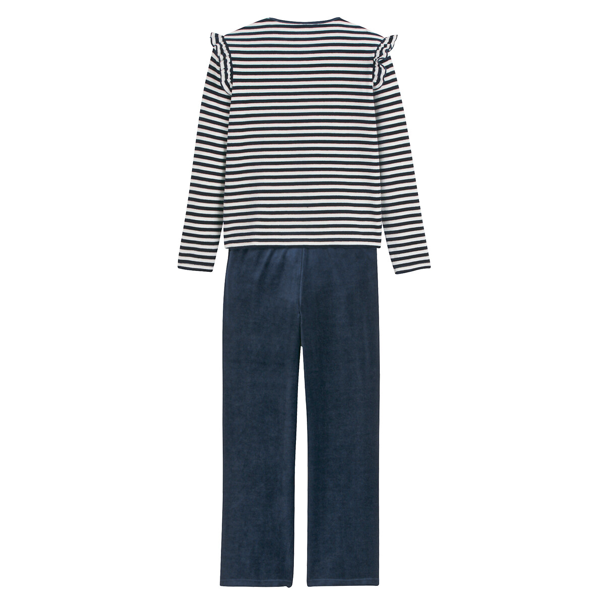 COLEÇÃO LA REDOUTE<br>Pijama de veludo com listras