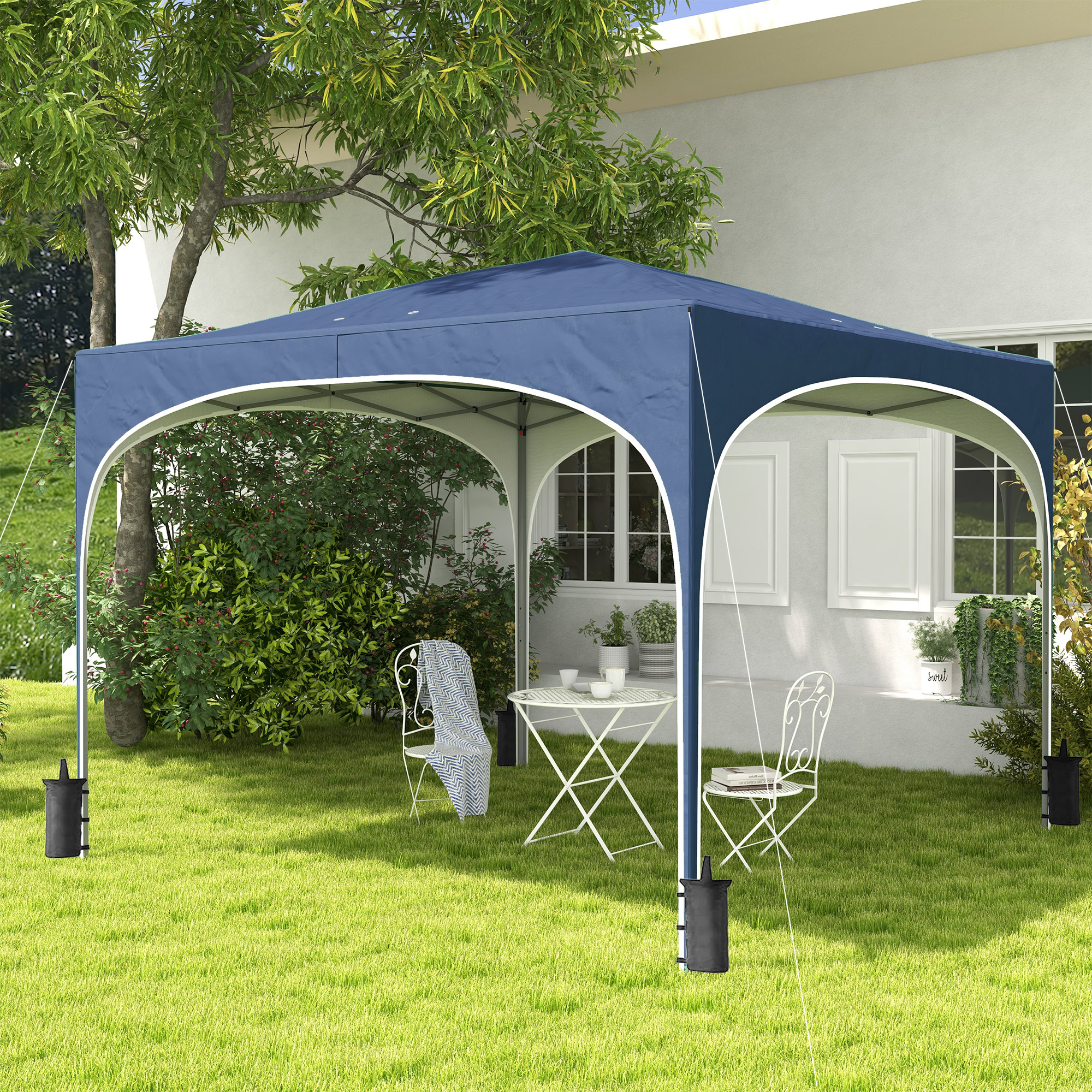 Tenda dobrável Outsunny azul