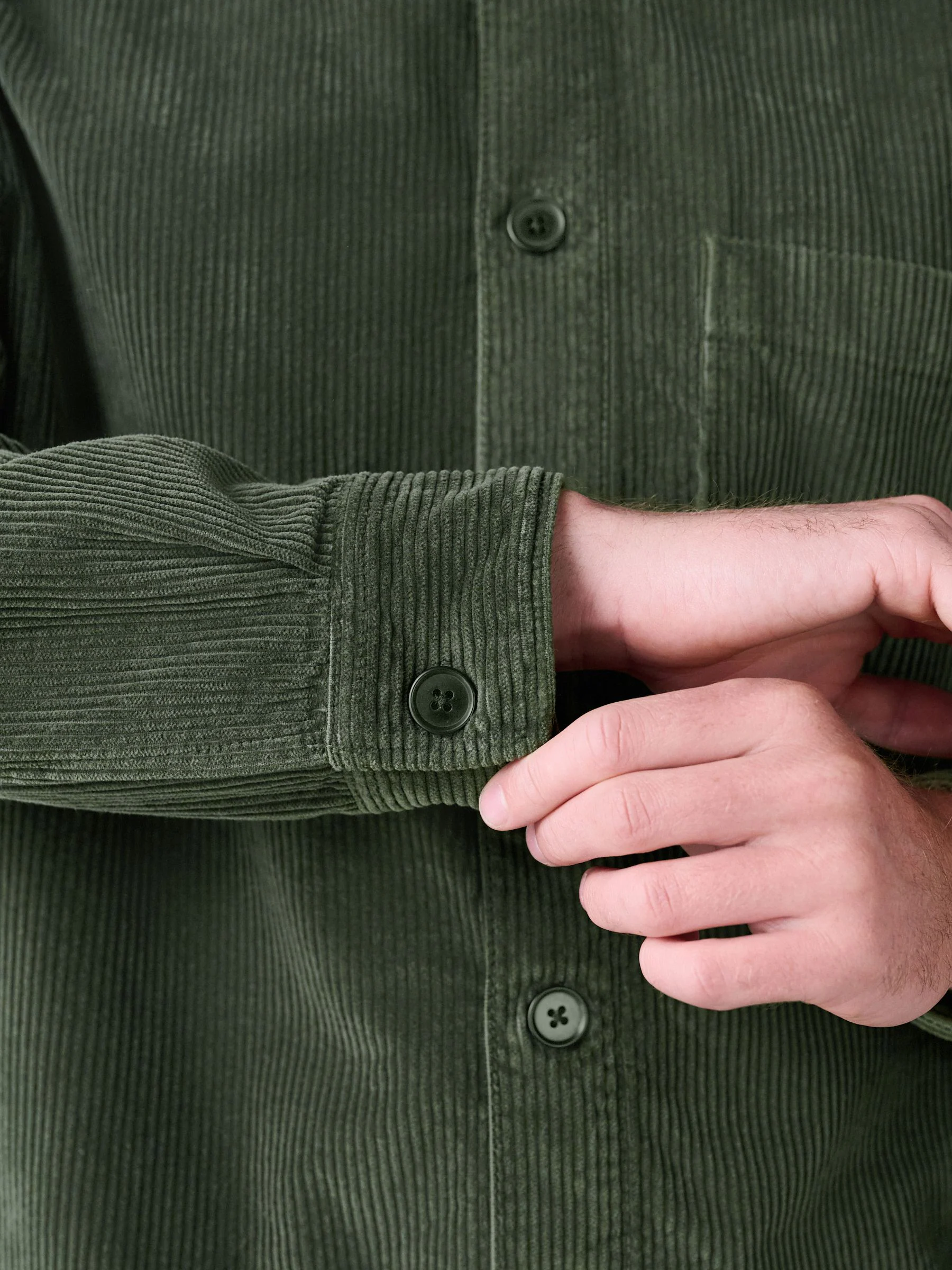 Groen - Single pocket Corduroy Shacket Overshirt
