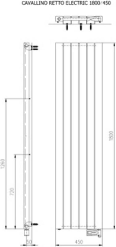 Plieger - Cavallino Retto - Designradiator - Mat Wit - Elektrisch 1000 Watt