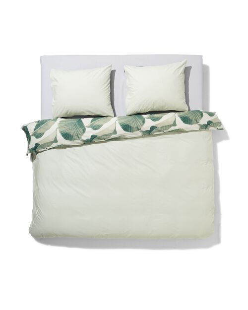 housse de couette coton doux 240x220 feuilles - vert