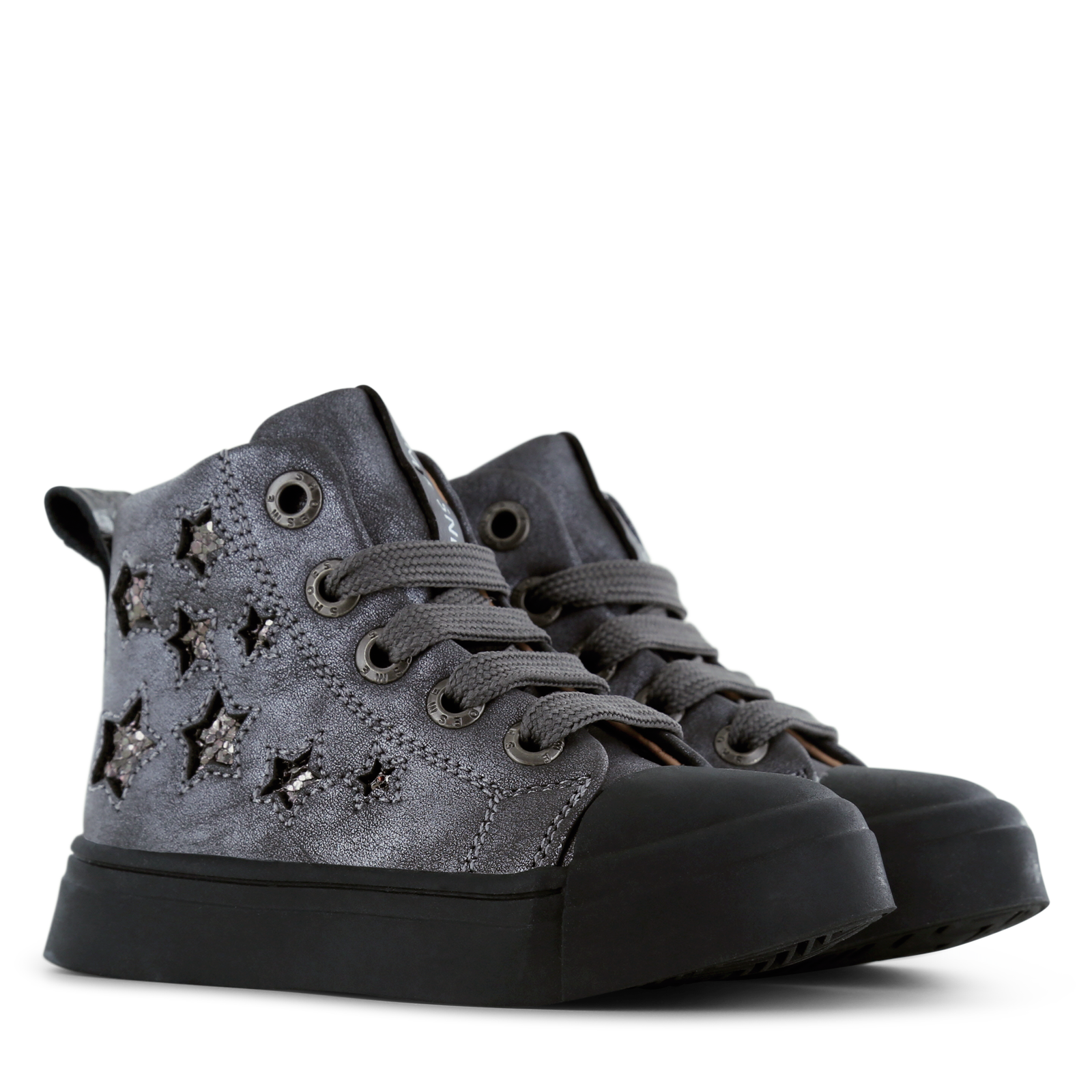 Shoesme metallic-silberner Schnürschuhe