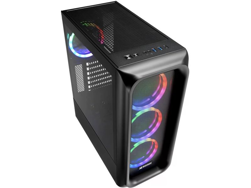 Sharkoon PC-Gehäuse TK5M RGB ATX Gaming-Mini-Tower mit Sichtfenster und RGB-Beleuchtung