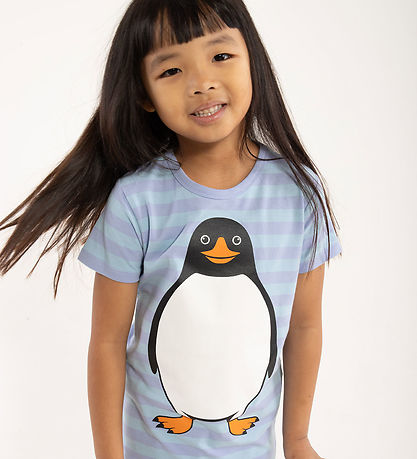 ANIMAL T-Shirt - DyrGrowl - Lila/Baby Blue Pinguin