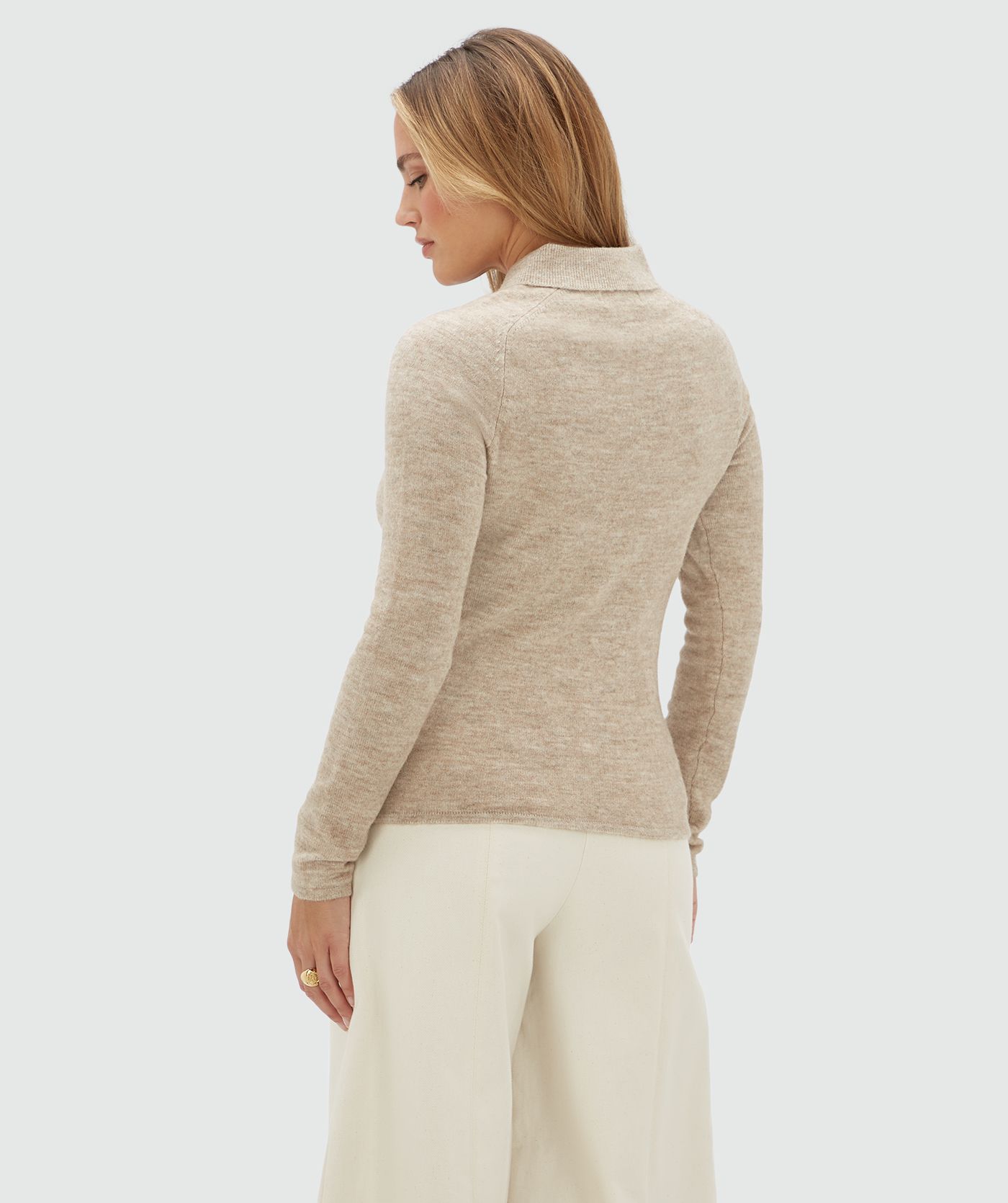 JV-DO fitted vest - ecru melange
