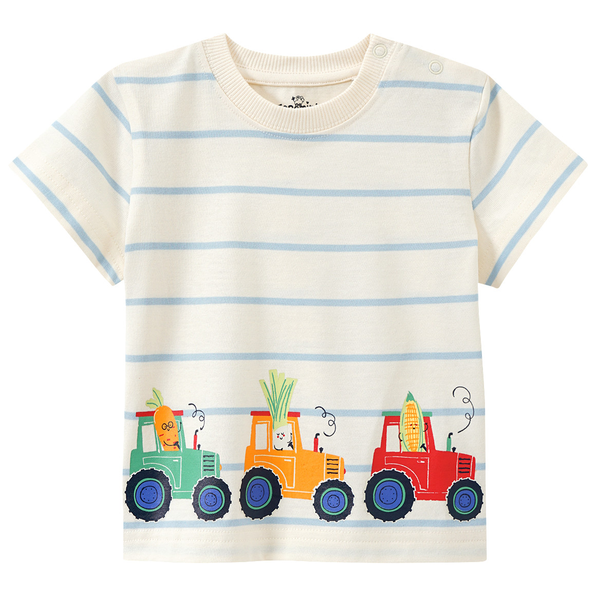 Topomini Baby T-Shirt mit Traktor-Print creme