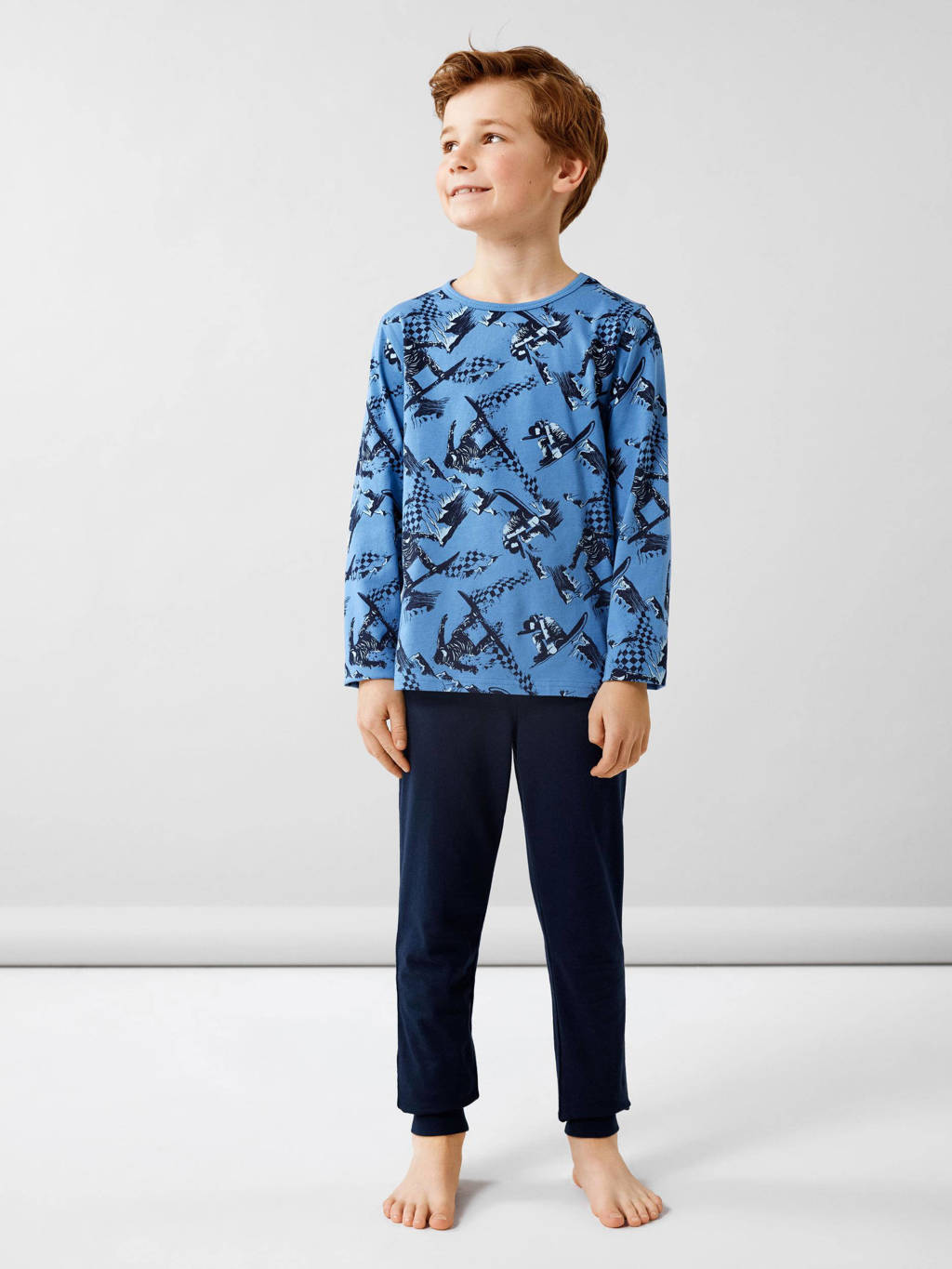 NAME IT pyjama NKMNIGHTSET SNOWBOARD donkerblauw/blauw