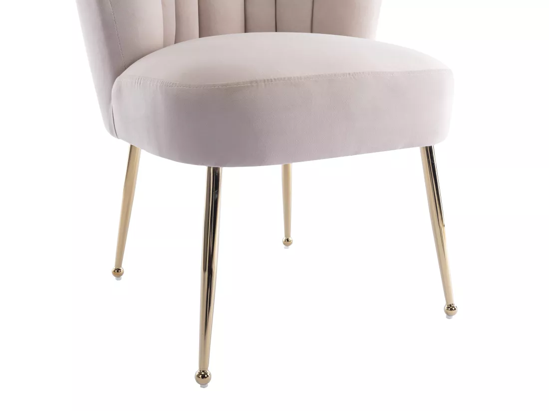 Lot de 2 chaises en velours et acier doré - Beige - RUTY de Pascal MORABITO