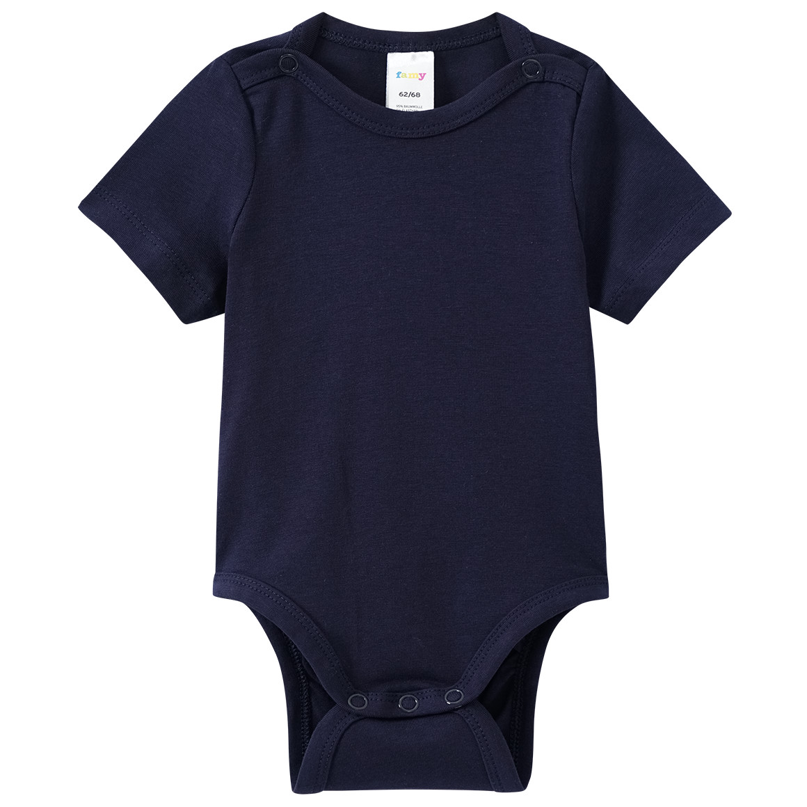 Famy 5 Baby Bodys in verschiedenen Farben dunkelblau / hellblau