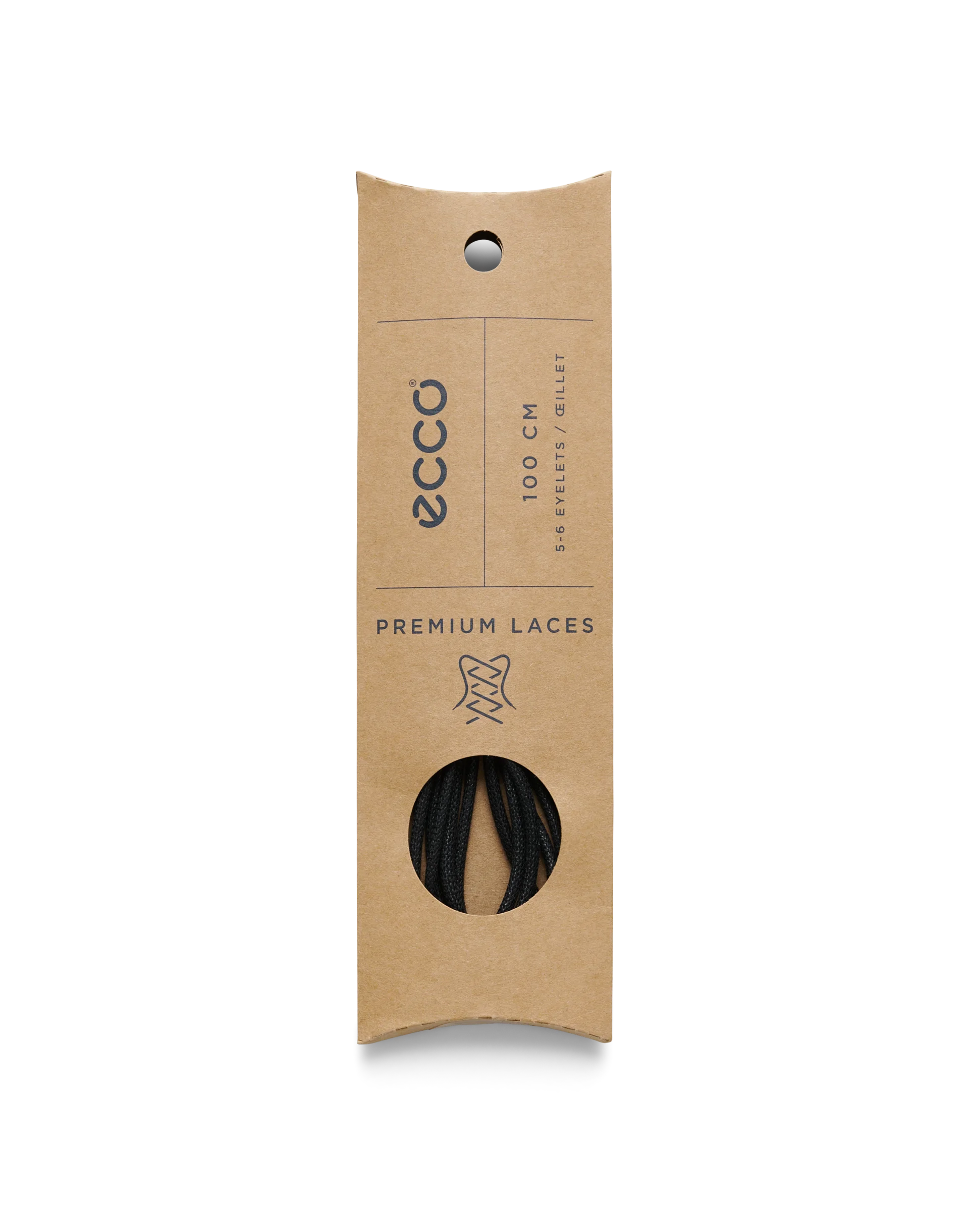 ECCO Round Laces Runde Schnürsenkel Schwarz