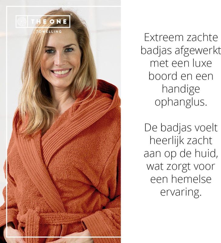 The One Towelling Badjas - Zachte Kamerjas met Capuchon - Vocht Absorberend