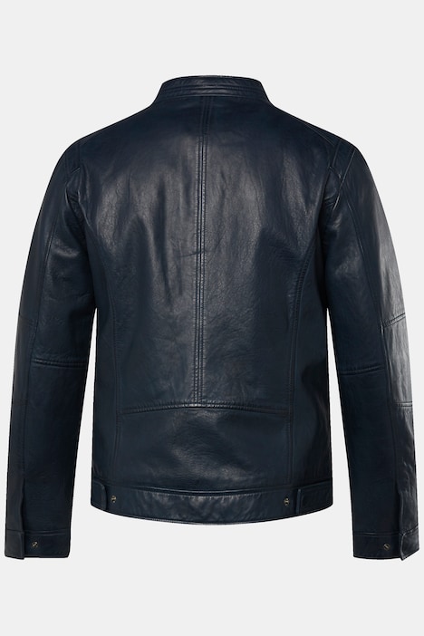 Men+ Lederjacke, Leder, Lammnappa, Stehkragen, bis 7XL