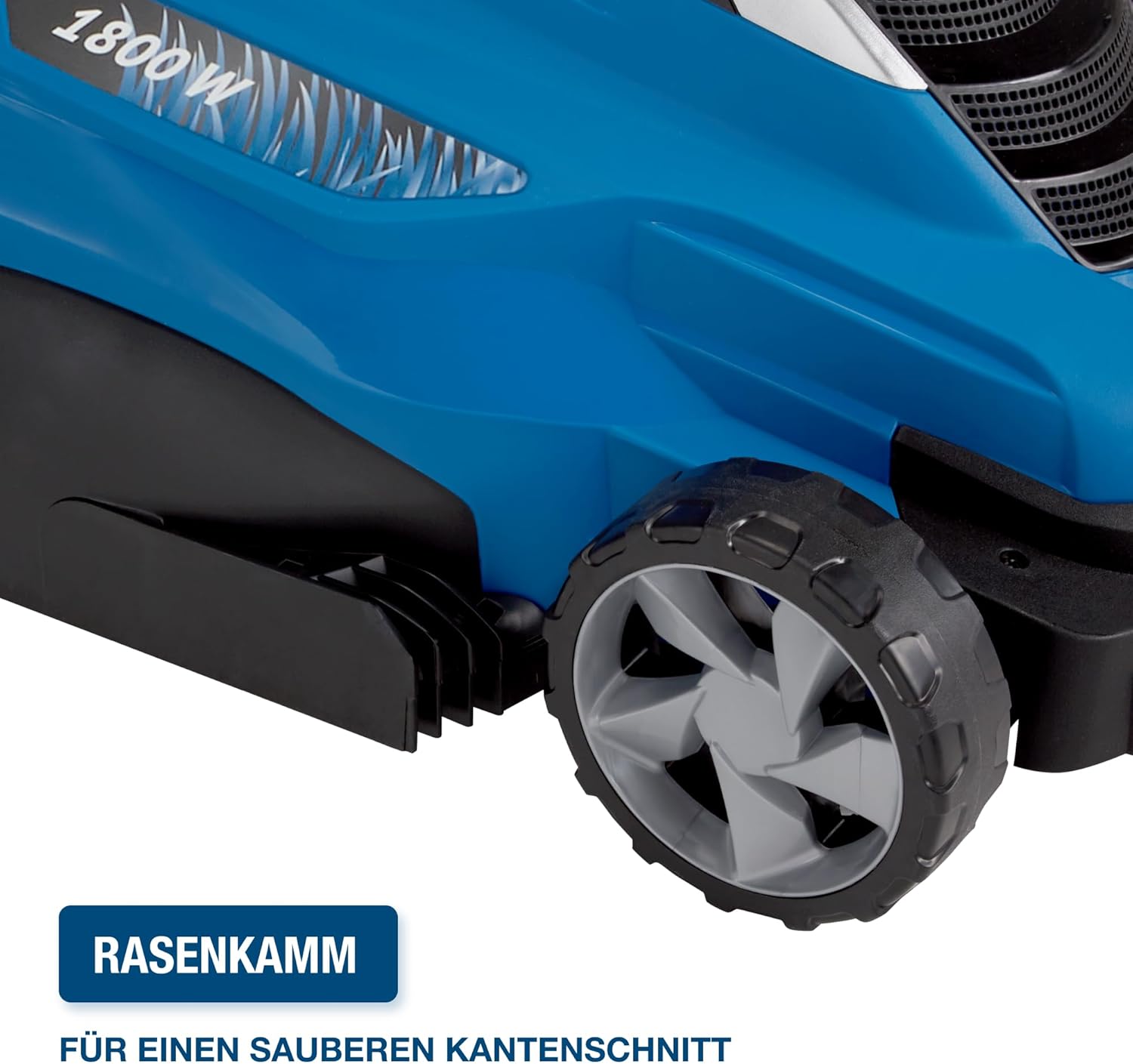 HYUNDAI Elektro-Rasenmäher LM4001E mit Mulchfunktion, Elektromäher, Mulcher, Mäher (40cm, 1800W, 50L Korb, 5-fache zentrale Höhenverstellung)