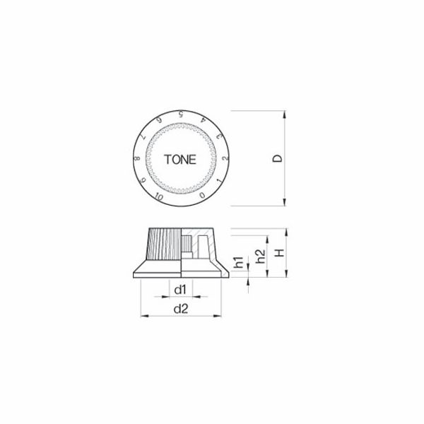Harley Benton Parts Tone Poti Knob WH