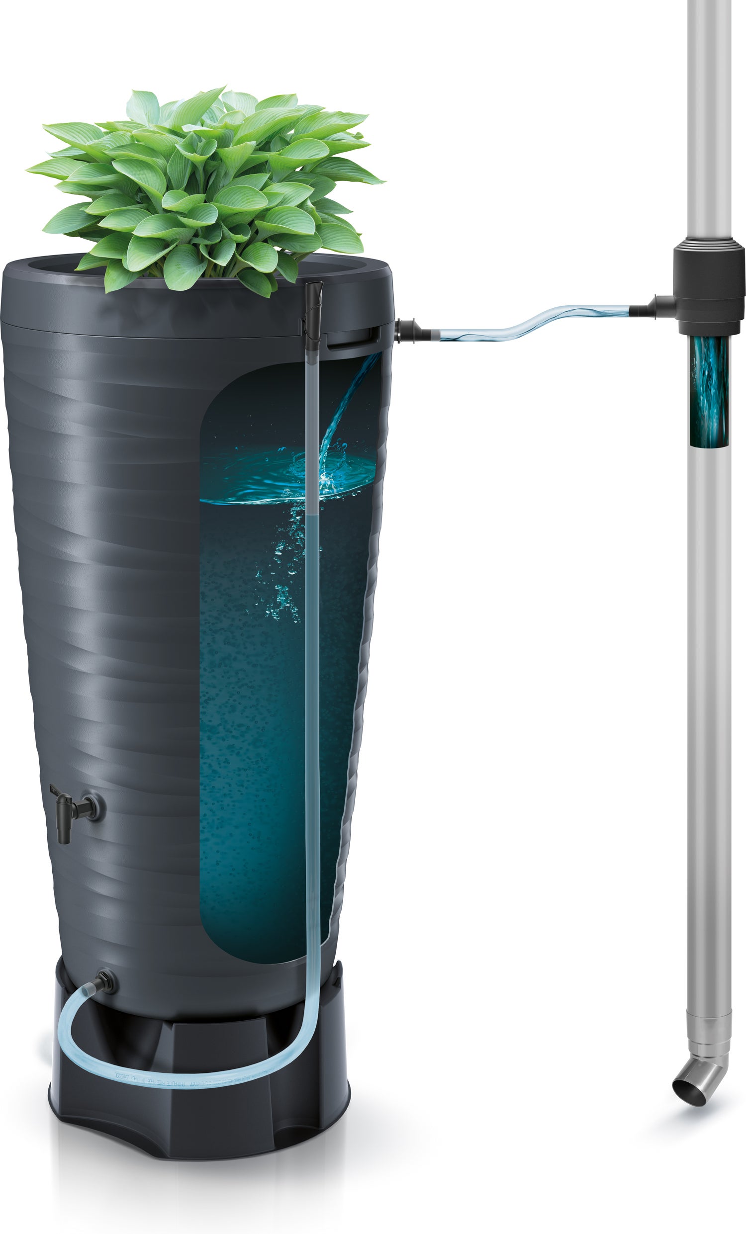 Intratuin regenton met plantenbak Maze antraciet 240 L