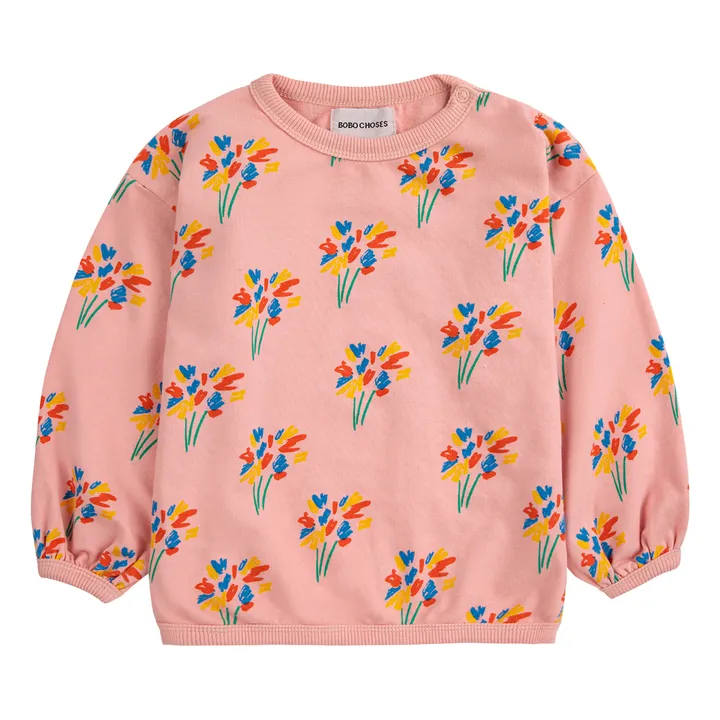 Bobo Choses Sweat Coton Bio Feux d'Artifices Bébé | Rose