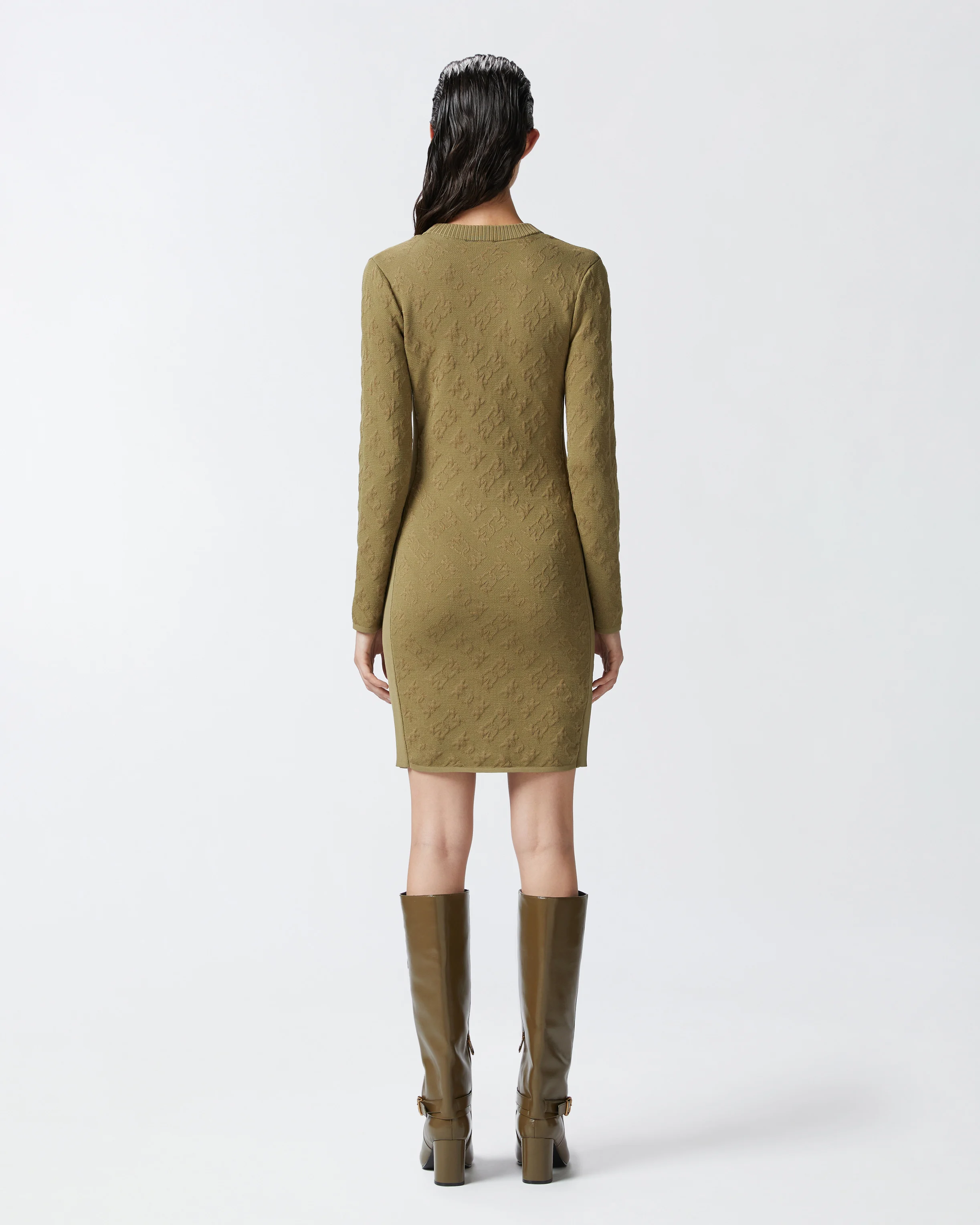 Robe cardigan jacquard à logo | Vert