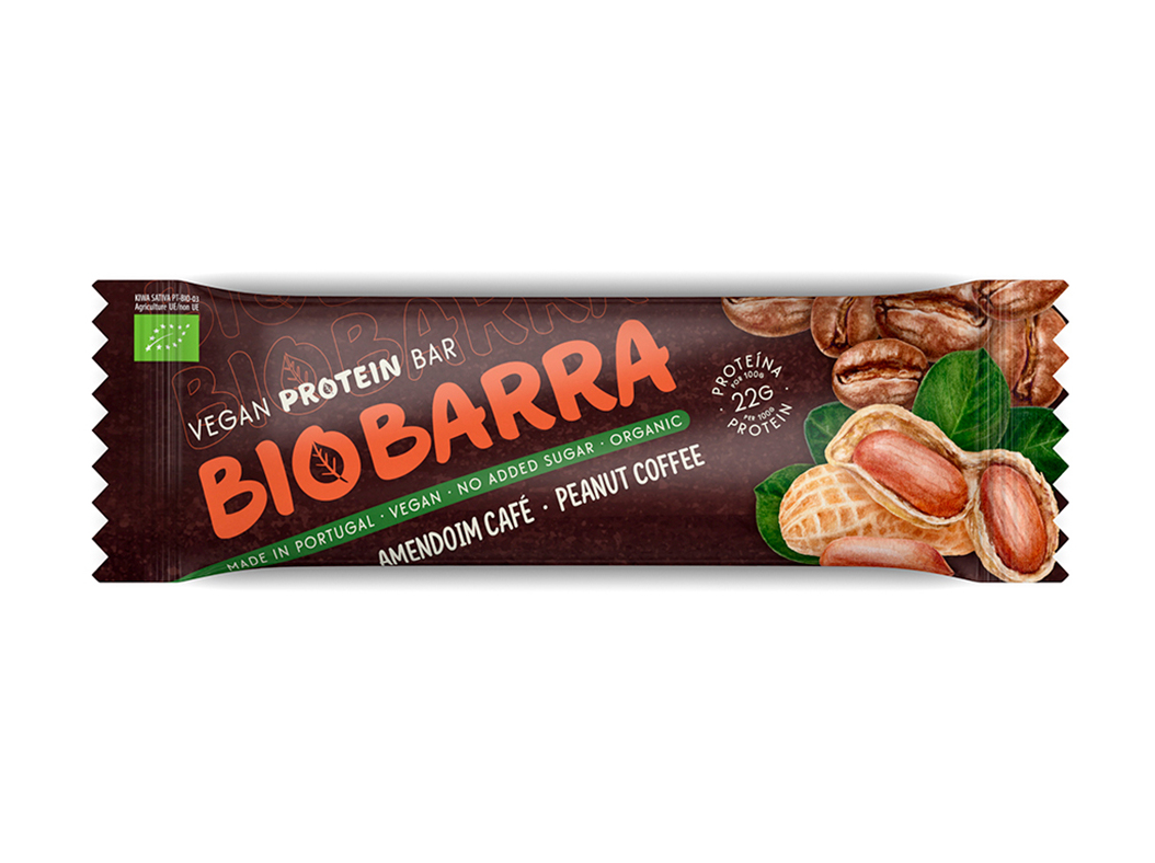 BARRA PROTEICA BIOBARRA AMENDOIM CAFÉ BIO SEM GLÚTEN 45G