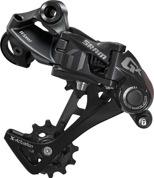 SRAM GX1 Achterderailleur 11-speed Single Lange Kooi Aluminium Zwart/Rood