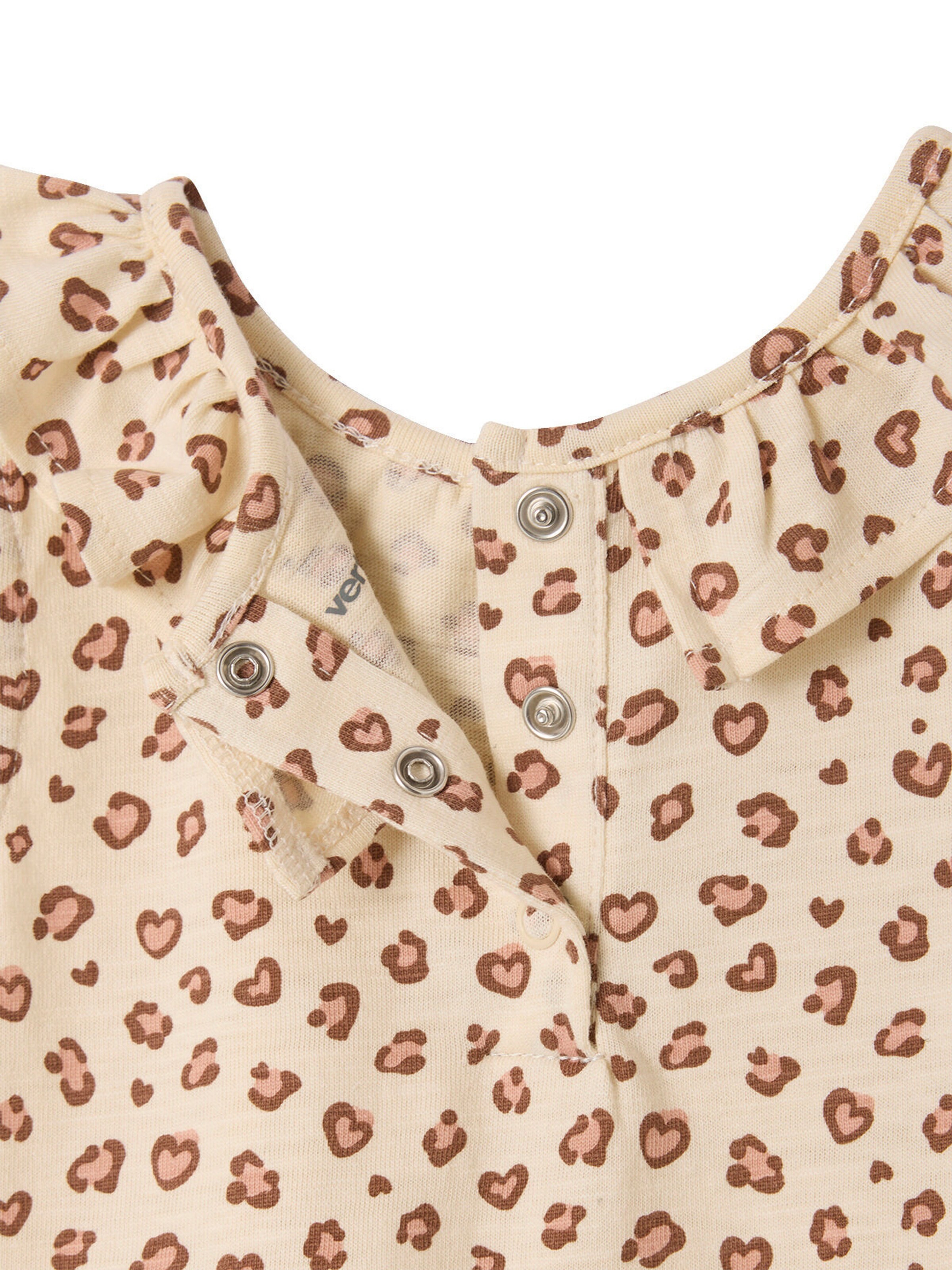 Vertbaudet Bio-Kollektion: Bedrucktes Baby Top mit Volantkragen vanille