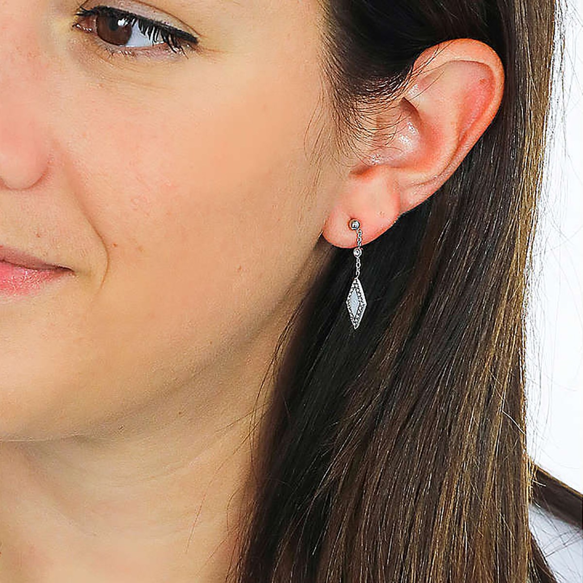 Boucles d'oreilles Fossil Be Iconic nacre et acier