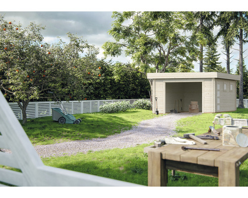 Palmako Rasmus enkele garage, 19,0 m², zonder deur, 360 x 550 cm, natuurlijke afwerking