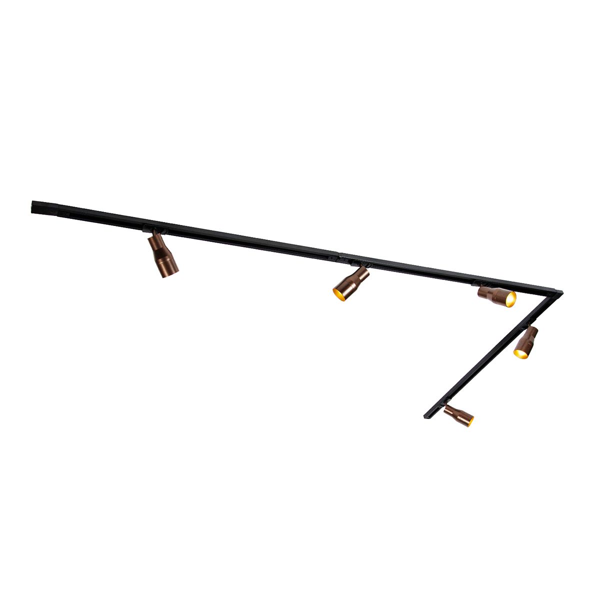 Modern railsysteem met 5 spots donker brons 1-fase - Iconic Kohua