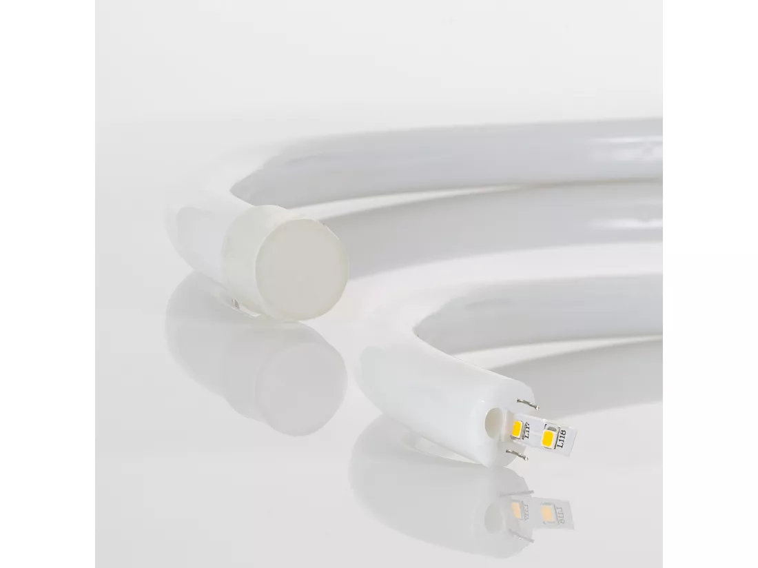 Bobine Néon LED Flexible 360º Rond Dimmable 220V AC 120LED/m IP67 Rouge 50 Mètres sur Mesure Coupe Tous les 100cm Rouge