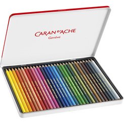 Crayons de couleur SWISSCOLOR, étui métal de 30