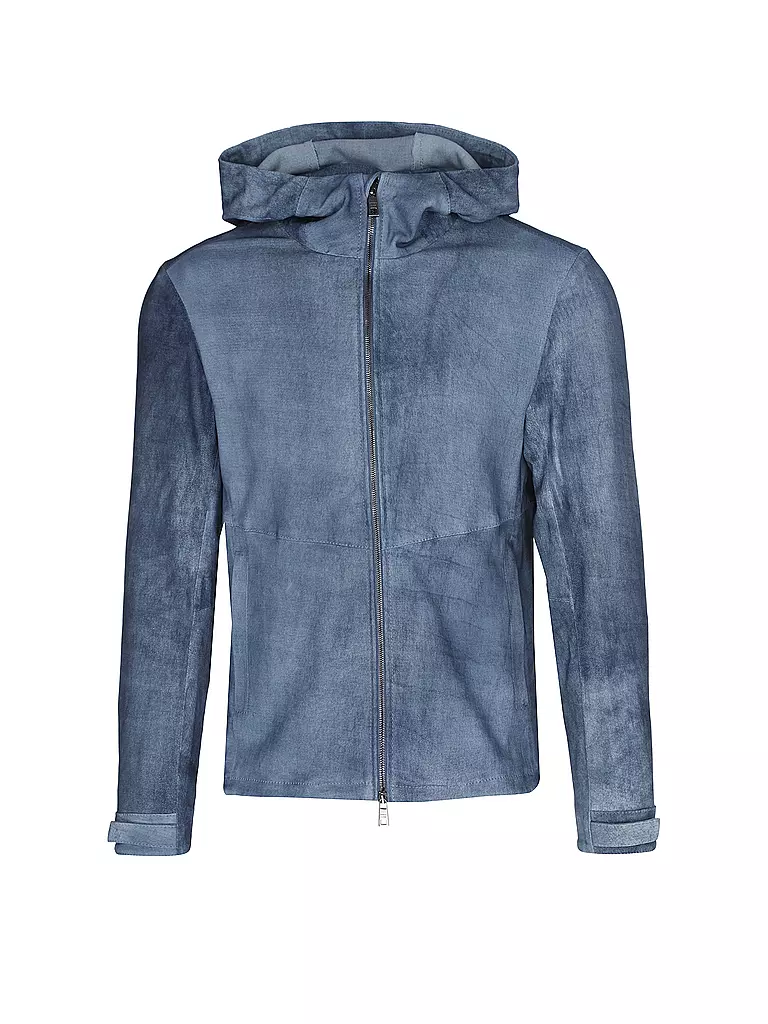 GIORGIO BRATO Lederjacke blau