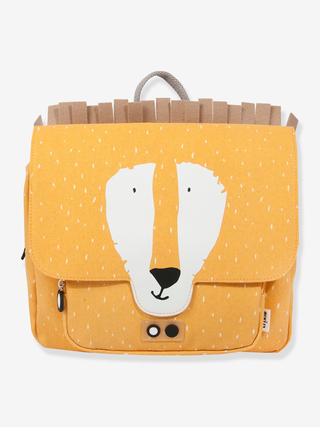 Bolsa tiracolo TRIXIE com estampa animal em amarelo escuro liso com detalhe