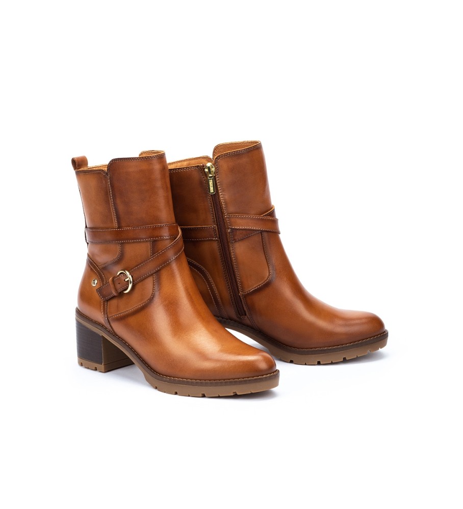 Botas de cano curto Pikolinos Llanes em couro marrom - Altura do salto: 6 cm -