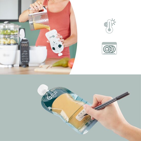 Lot de 20 Gourdes réutilisables Isy Pouches   150 ml   de               Babymoov