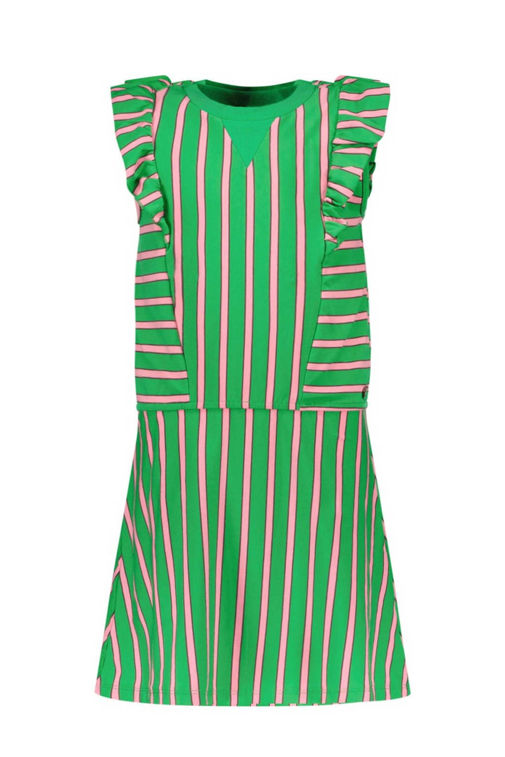 Like Flo gestreepte jurk groen/roze