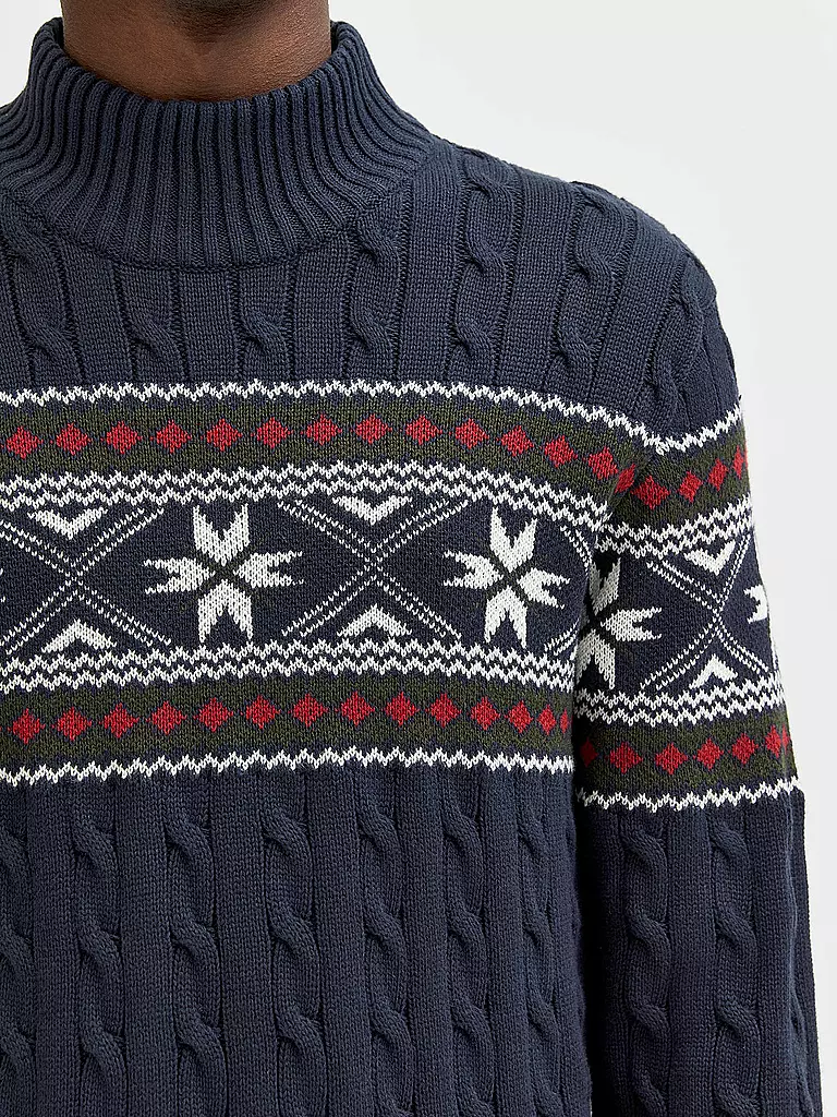 SELECTED Stehkragenpullover SLHFLAKE  blau