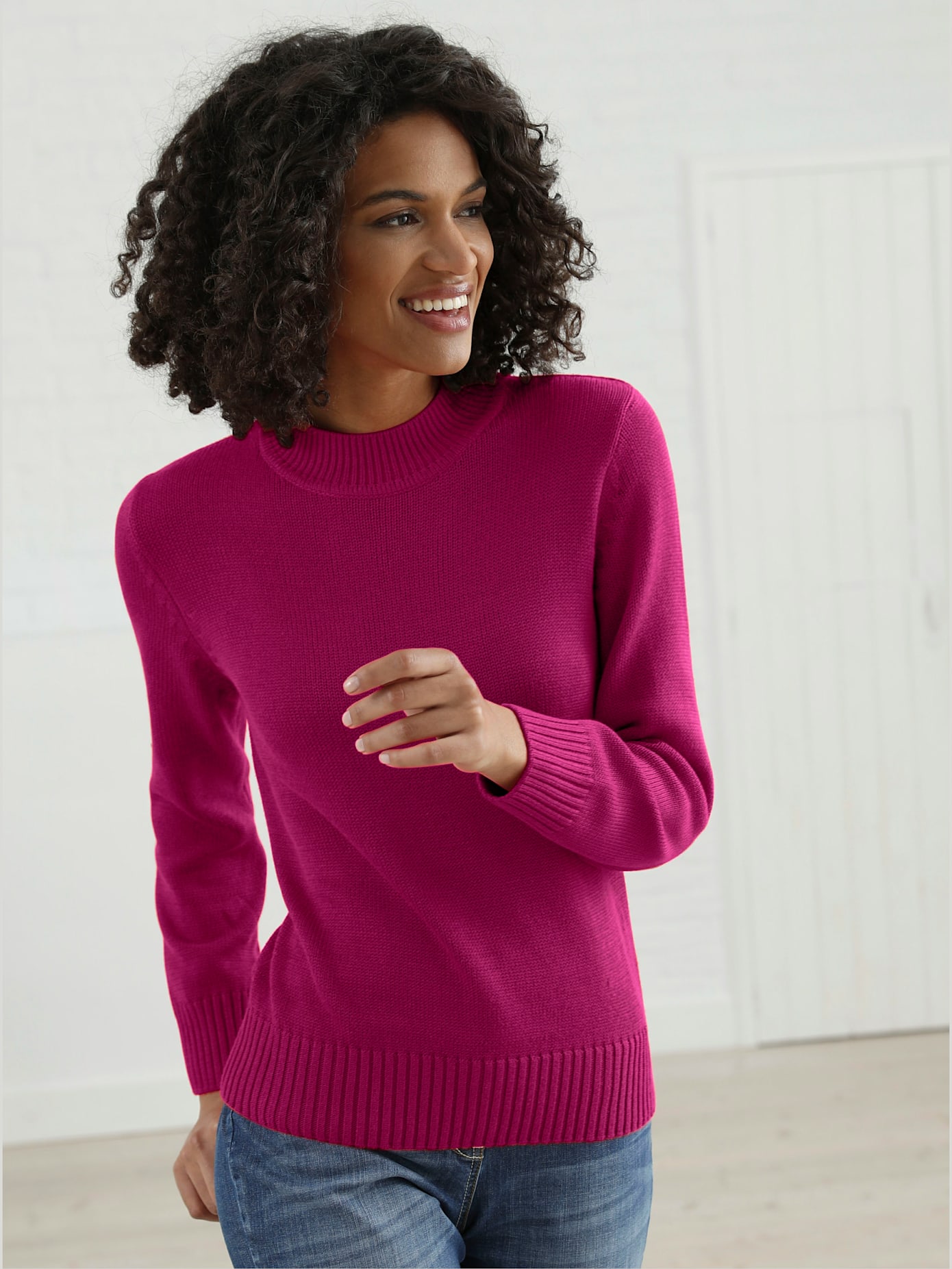 Pull femme col tortue finitions côtelés