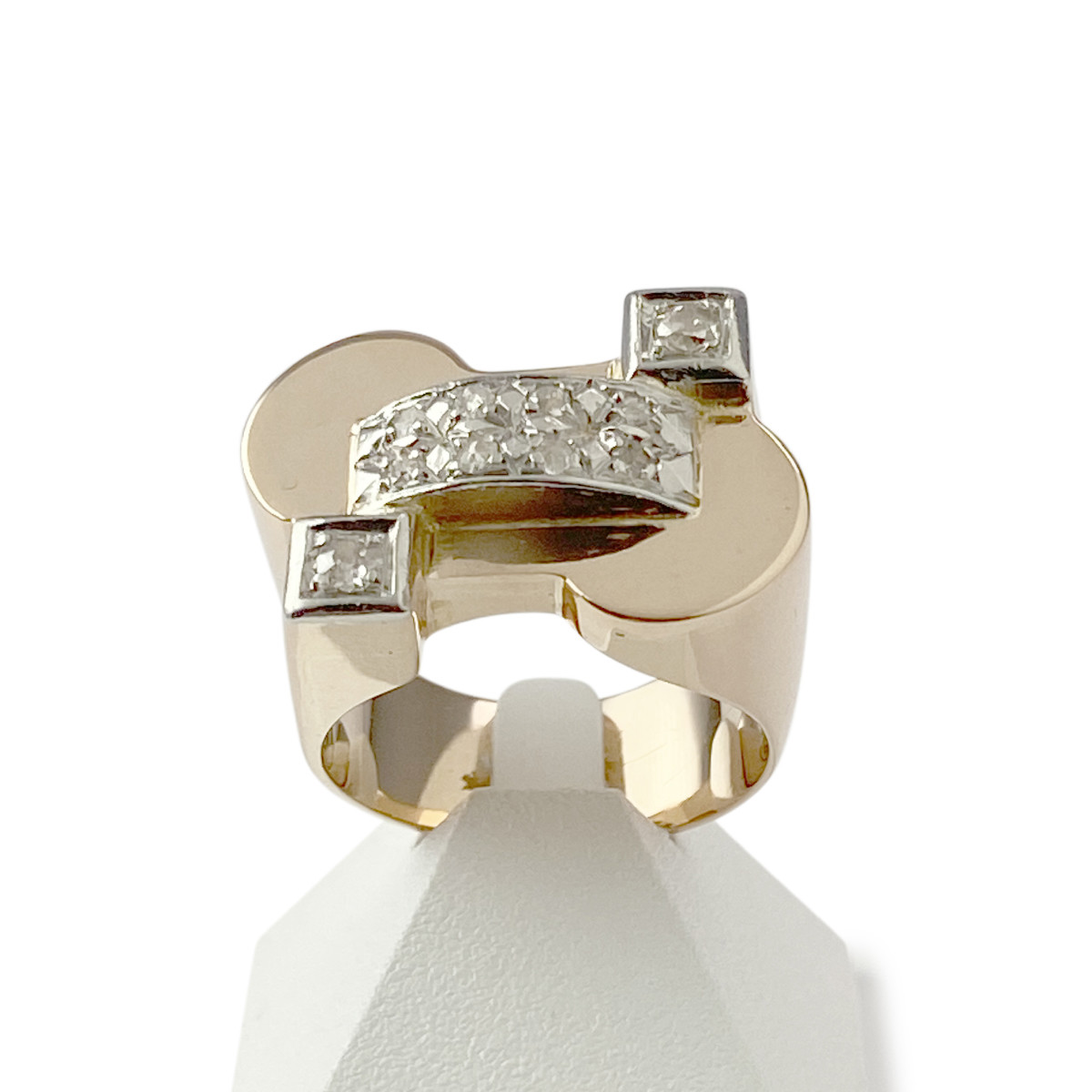 Bague d'occasion or 750 2 tons diamants