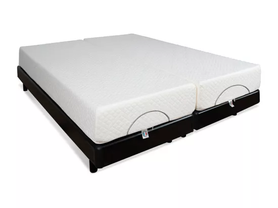 BELLECOUR LITERIE | Ensemble Duo SUPERFLEX 2x80x200 cm | Sommiers électriques + Matelas Mémoire de forme