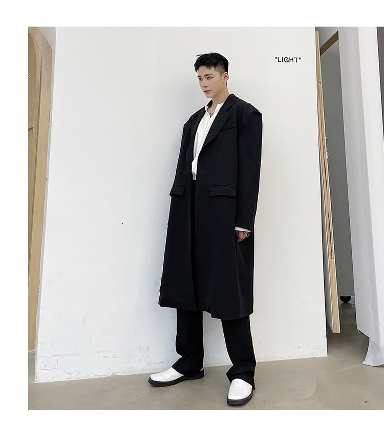 Freehop - Trenchcoat met reverskraag en split