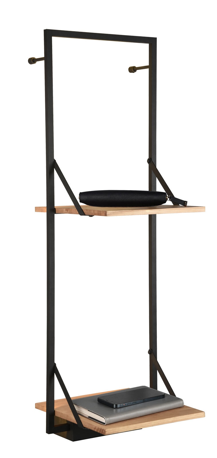 Wandregal LEONIE 32 x 94 cm schwarz/ braun