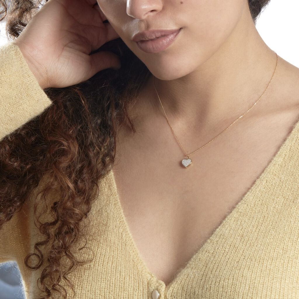 Collier Salviane Or Jaune Oxyde De Zirconium