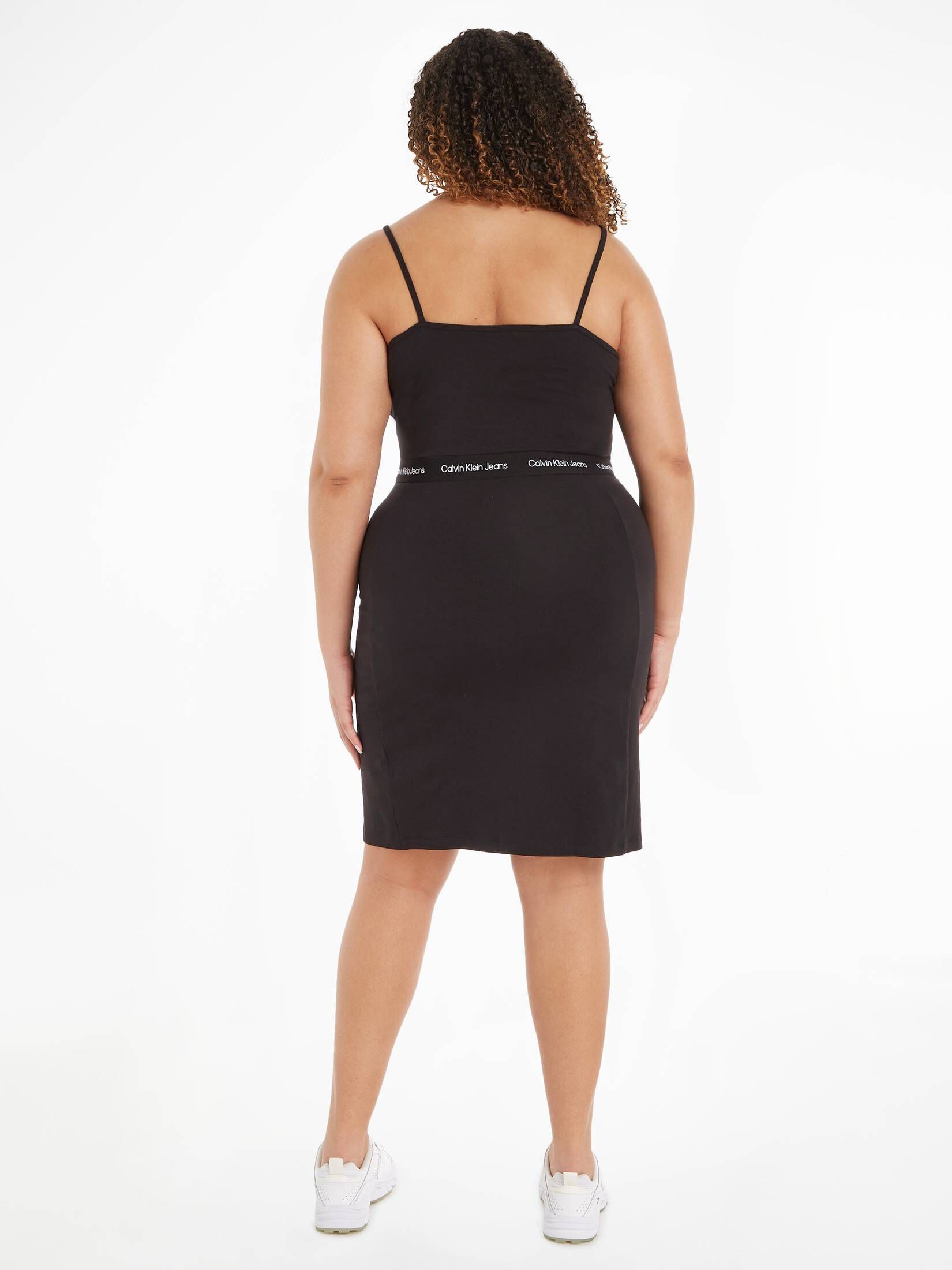CALVIN KLEIN JEANS| Damen Trägerkleid LOGO ELASTIC STRAPPY DRESS