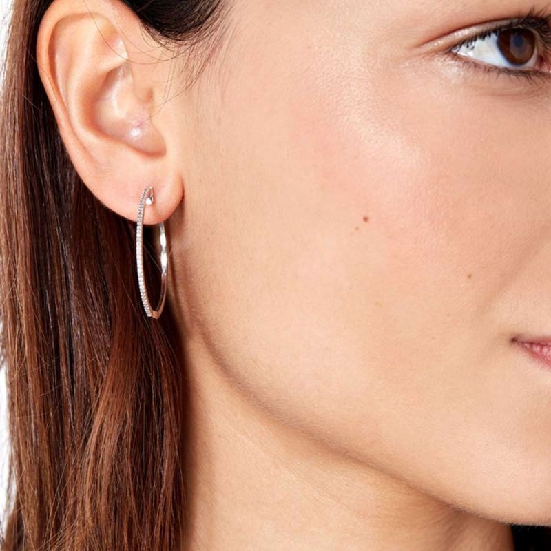 Boucles d'oreilles Or Blanc et Diamant