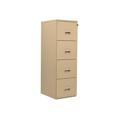 Classeur 4 tiroirs pour dossiers suspendus - 131 x 42 x 54 cm - beige