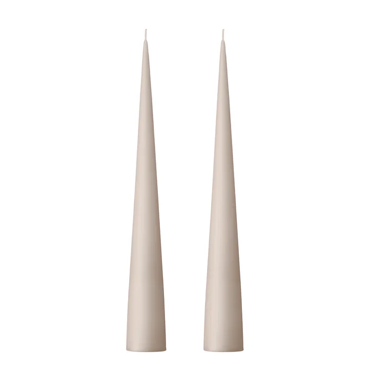 ester & erik - Kegelkerze, 37 cm, No. 22, linen grey / matt (2er-Set)