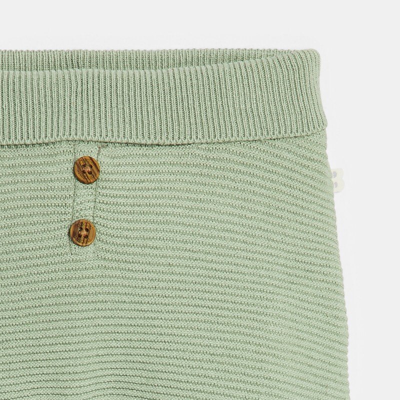 Pantalon à pieds en maille vert naissance Vert