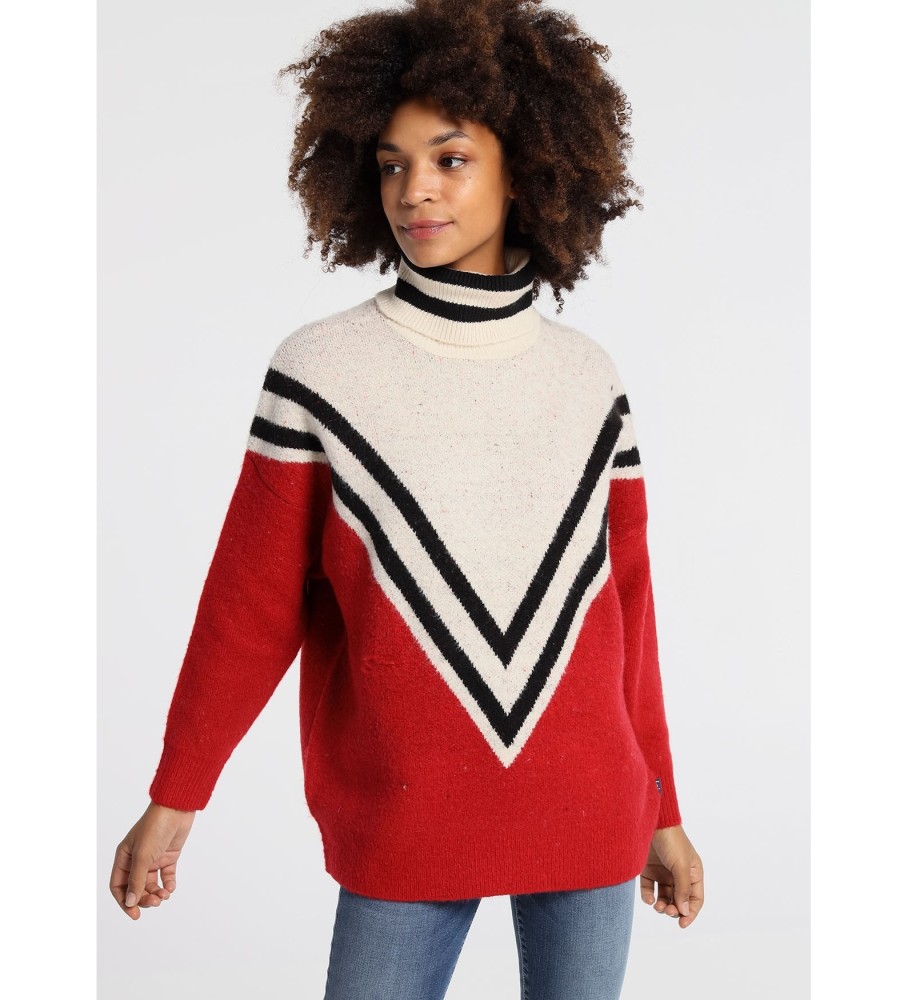 Blusa universitária Lois Jersey Stripes com gola cisne, tamanho 62